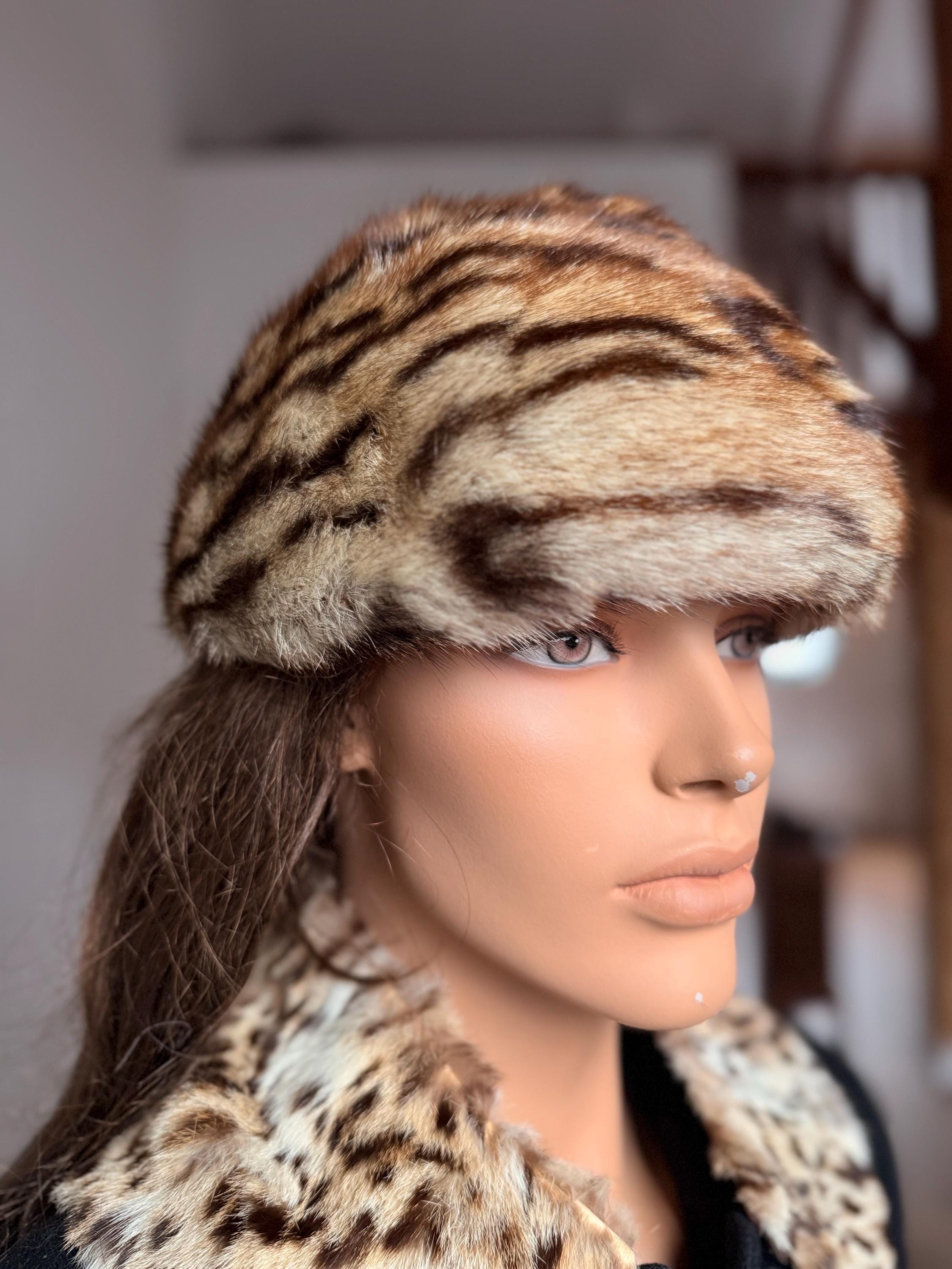 Tiger Print Fur Hat