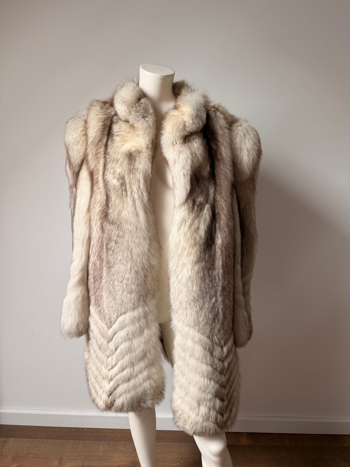 White Fox Fur Jacket - M