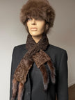 Brown Karakul Fur Scarf