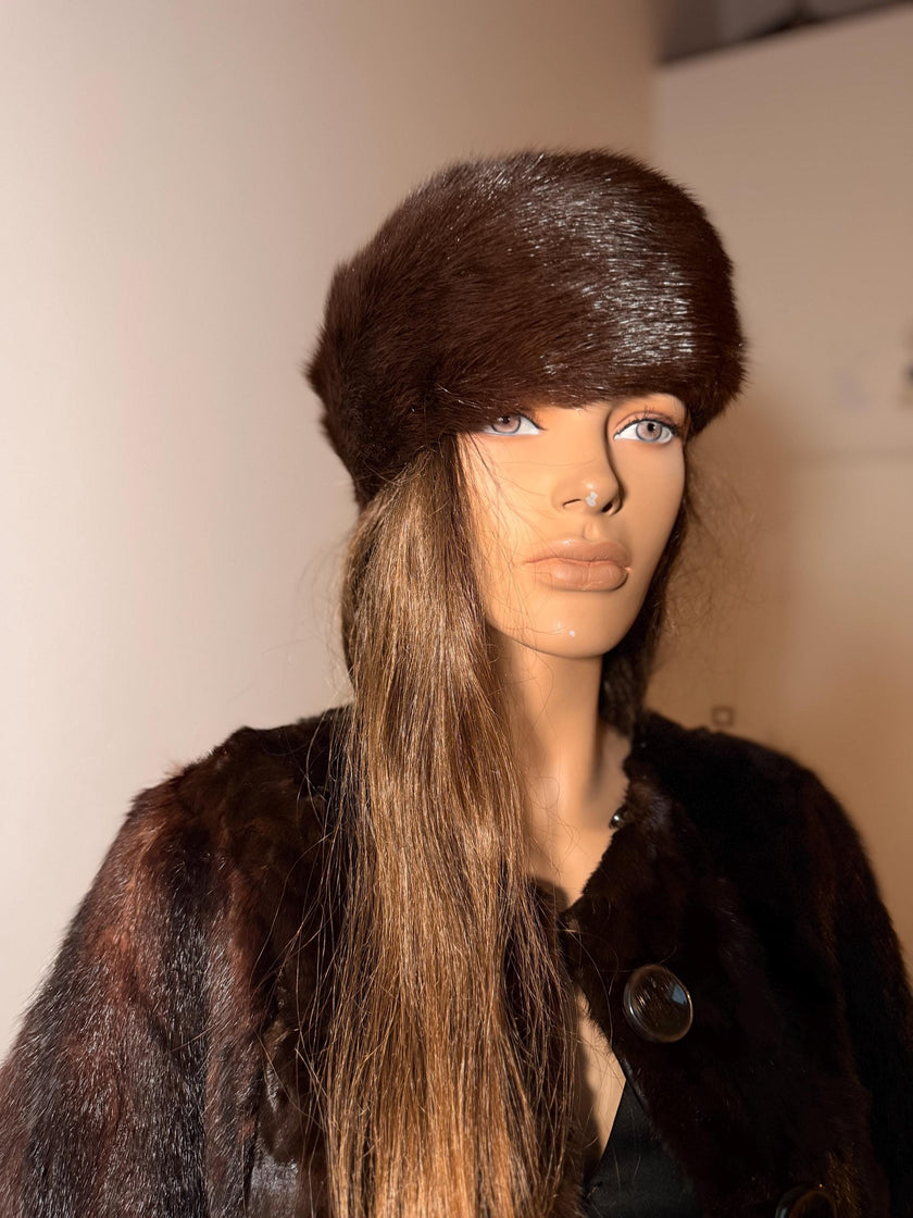 Brown Marmot Fur Hat