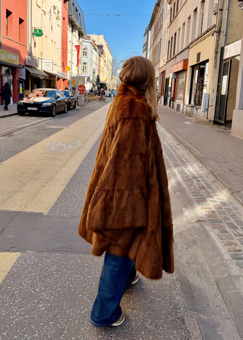 Brown Weasel Fur Cape