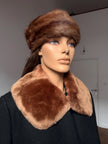 Mouton Beige Fur Collar