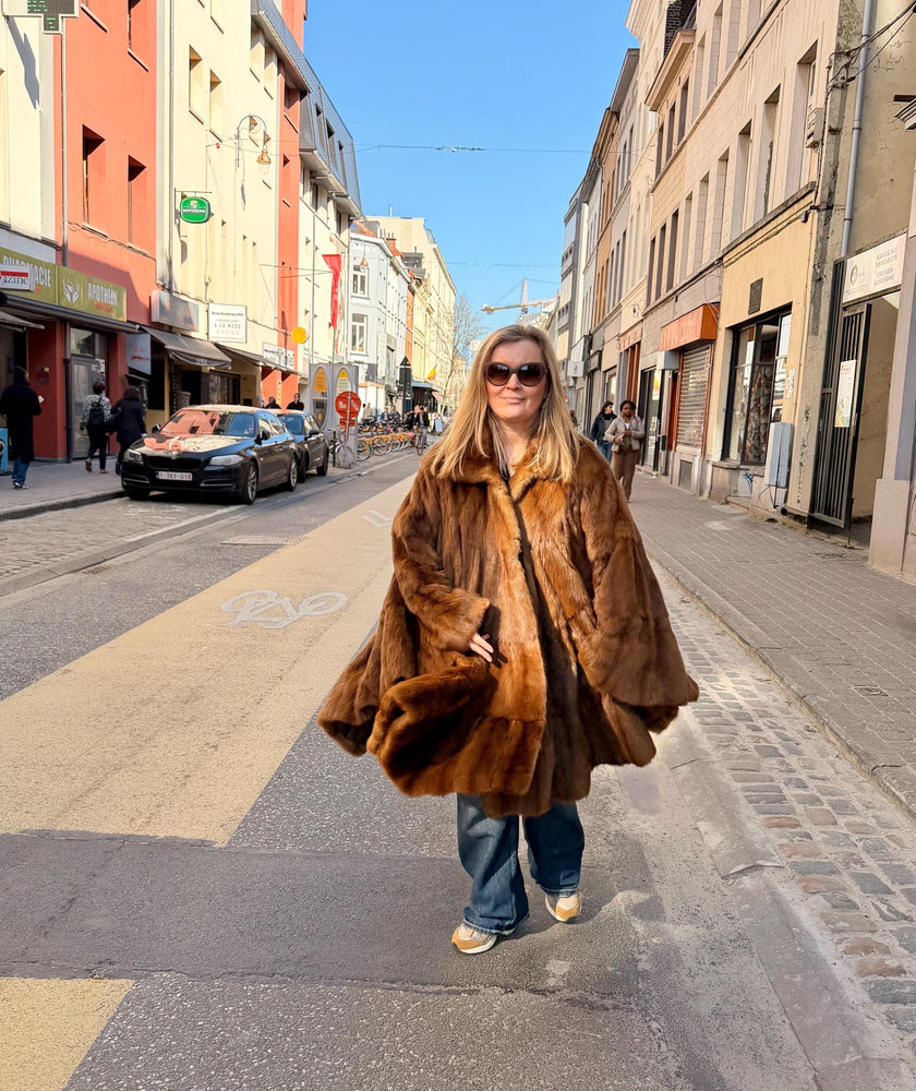 Brown Weasel Fur Cape