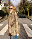 Leopard Print Fur Coat – M–L