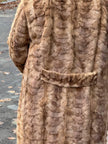 Long Beige Mink Fur Coat - L-XL