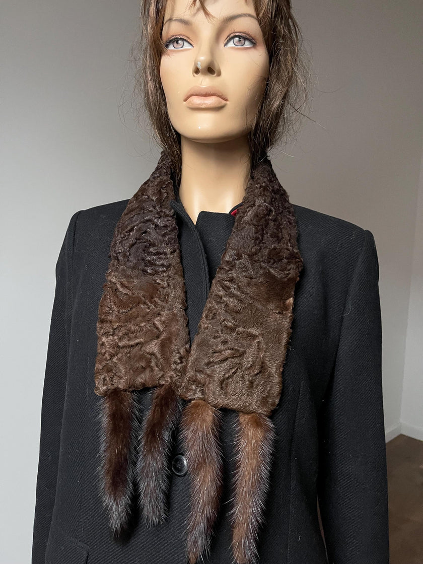 Brown Karakul Fur Scarf
