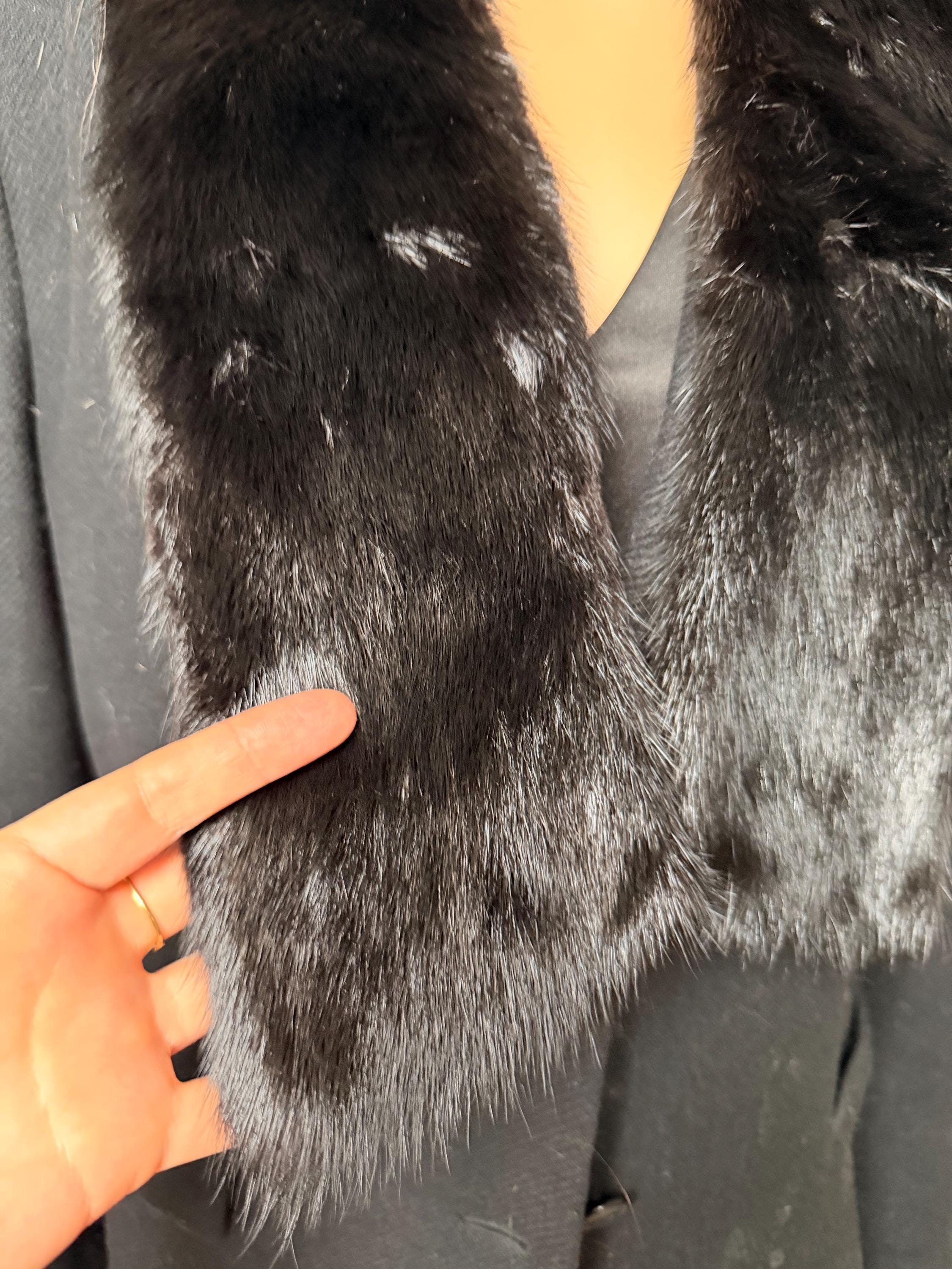 Black Mink Fur Scarf