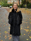 Black Swakara Fur Coat - M–L