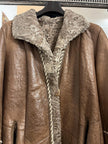 Brown Lamb Fur Jacket - M
