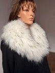 White Raccoon Fur Collar