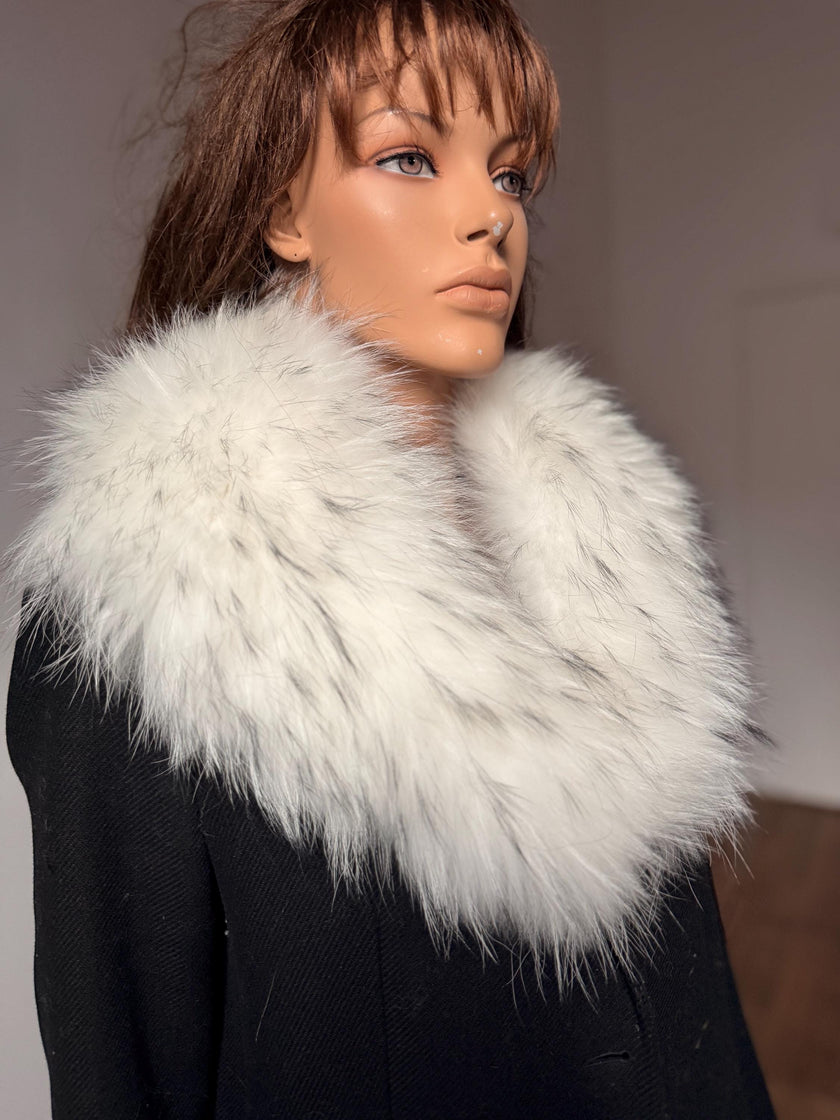 White Raccoon Fur Collar