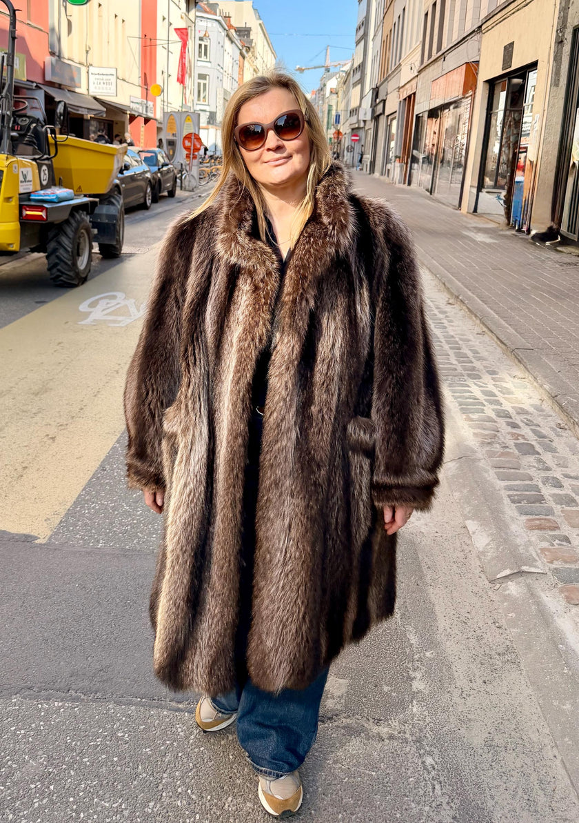 Long Raccoon Fur Coat -  L-2X