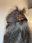 Brown Velour Pillbox Hat