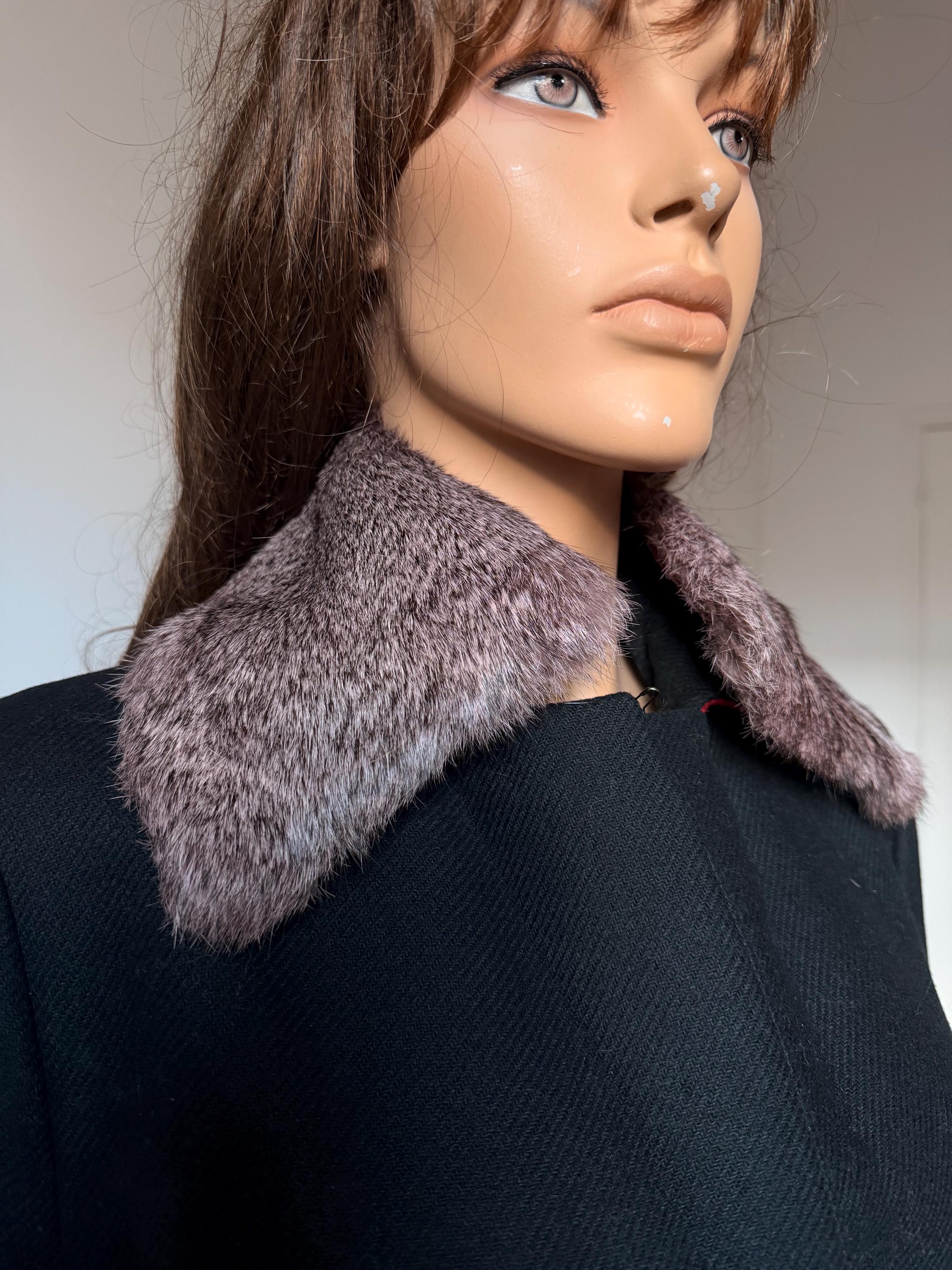 Purple Rabbit Fur Collar