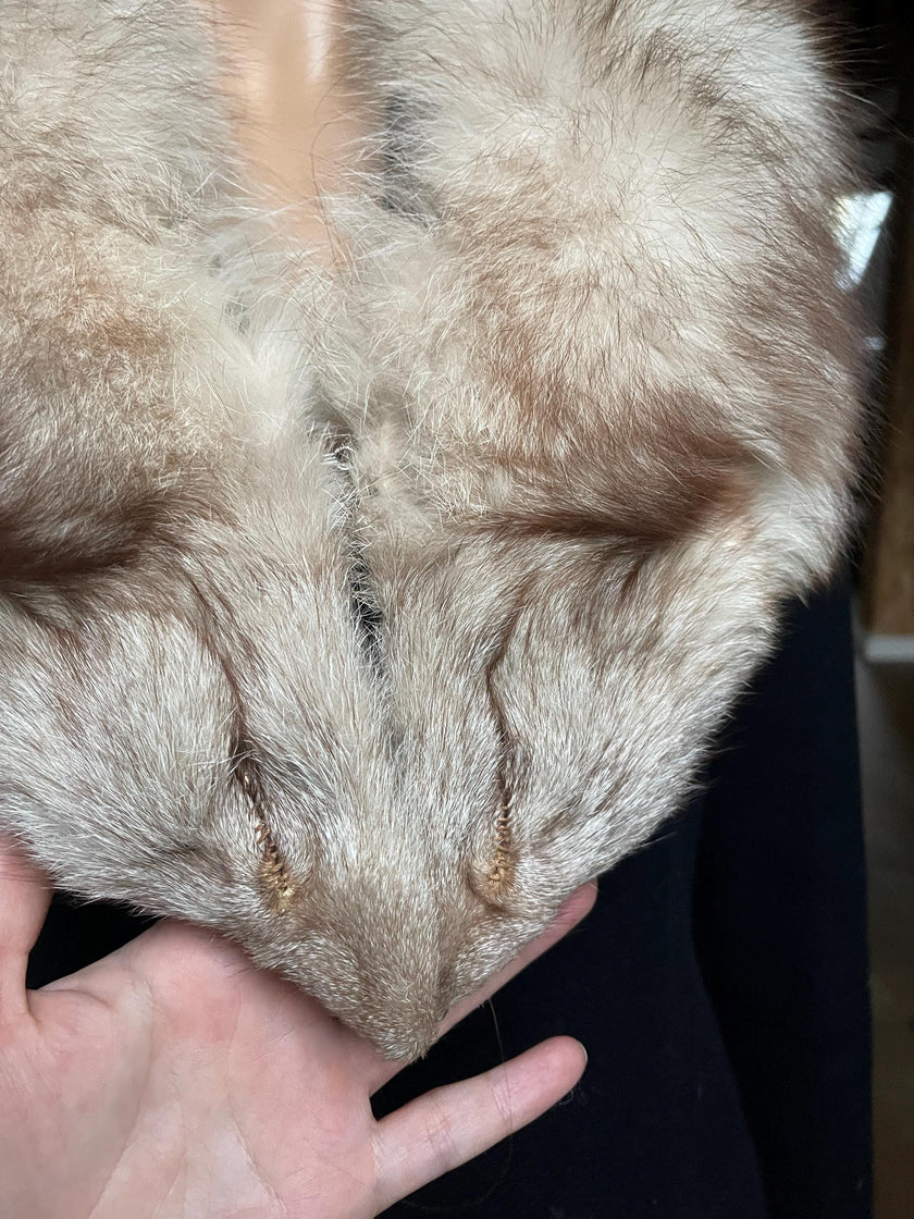 Beige Polar Fox Fur Collar