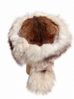 Blue Fox Fur Hat with Tail