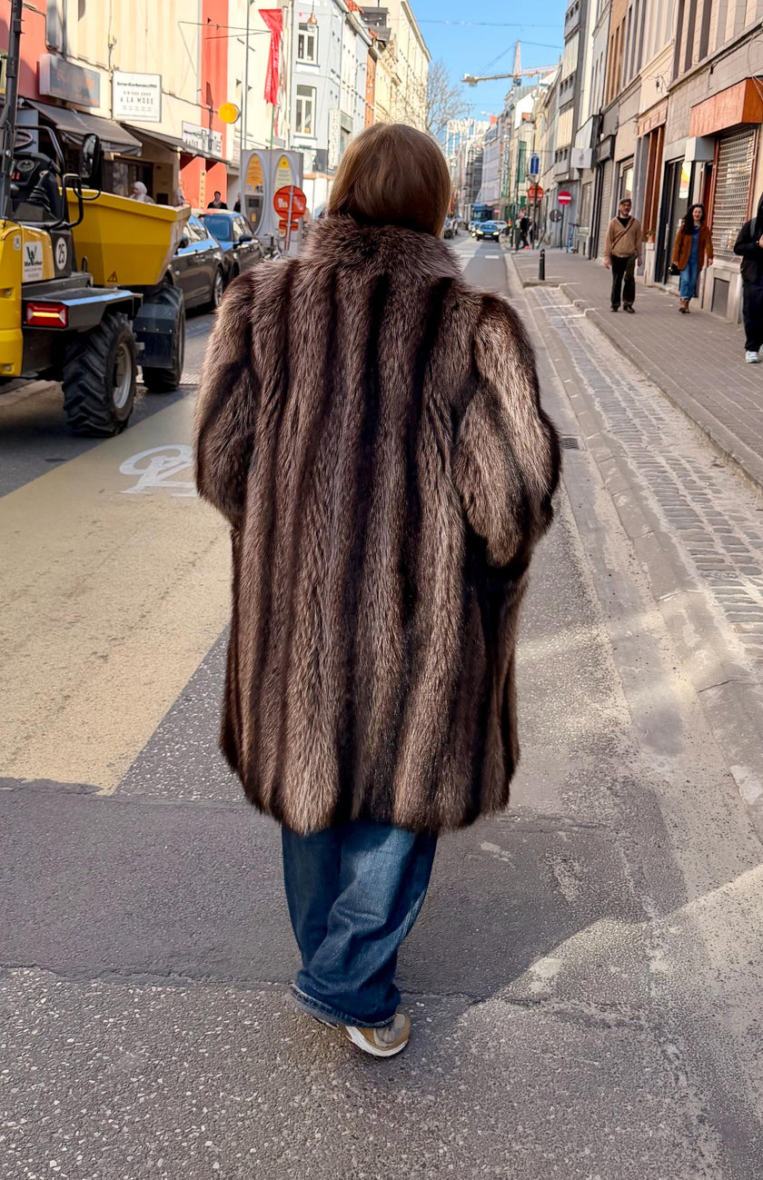 Long Raccoon Fur Coat -  L-2X