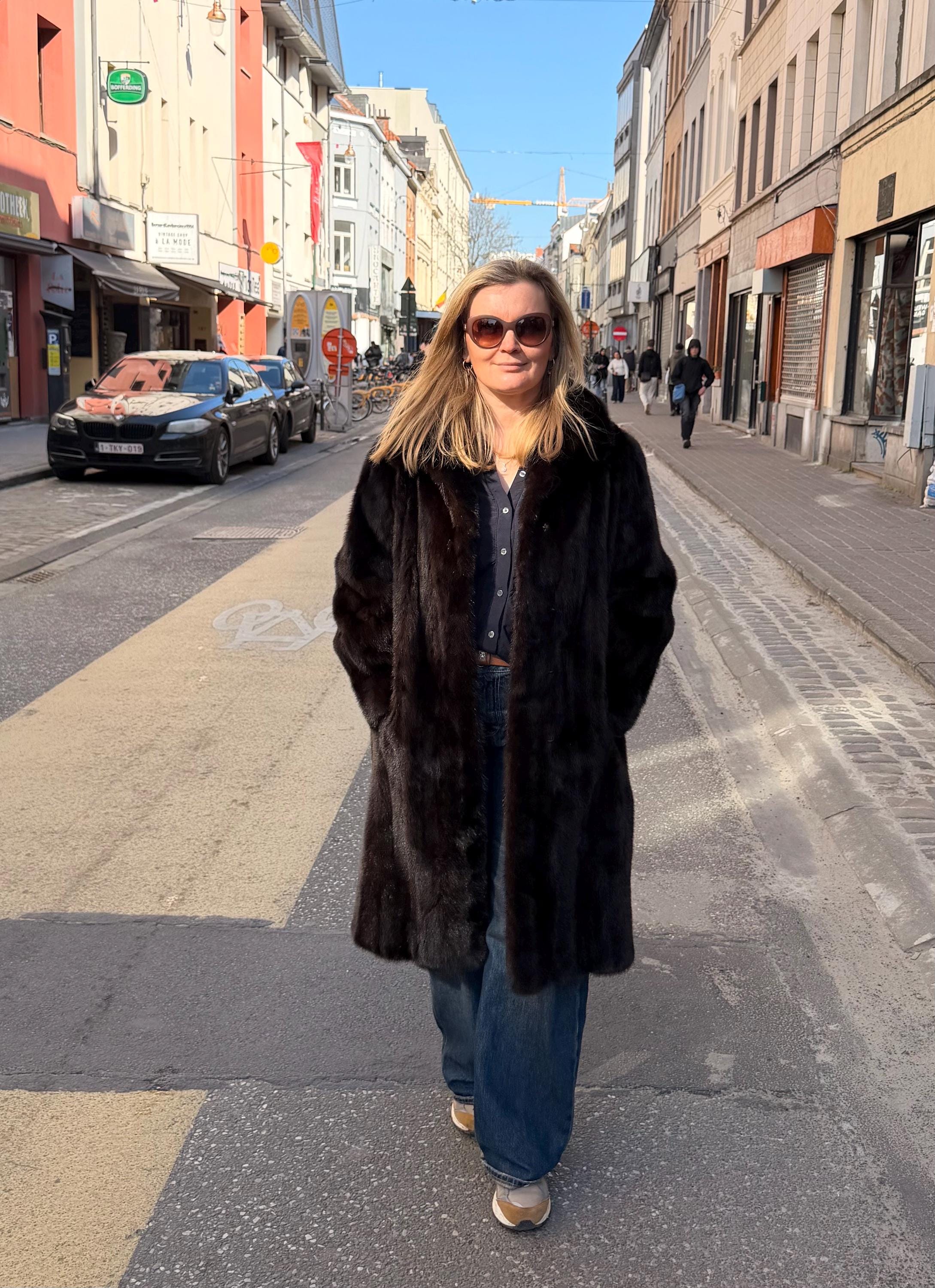 Brown Mink Coat - Size M-L