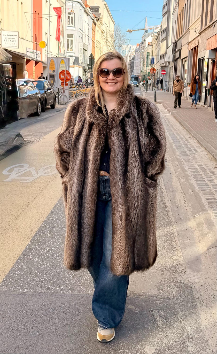 Long Raccoon Fur Coat -  L-2X