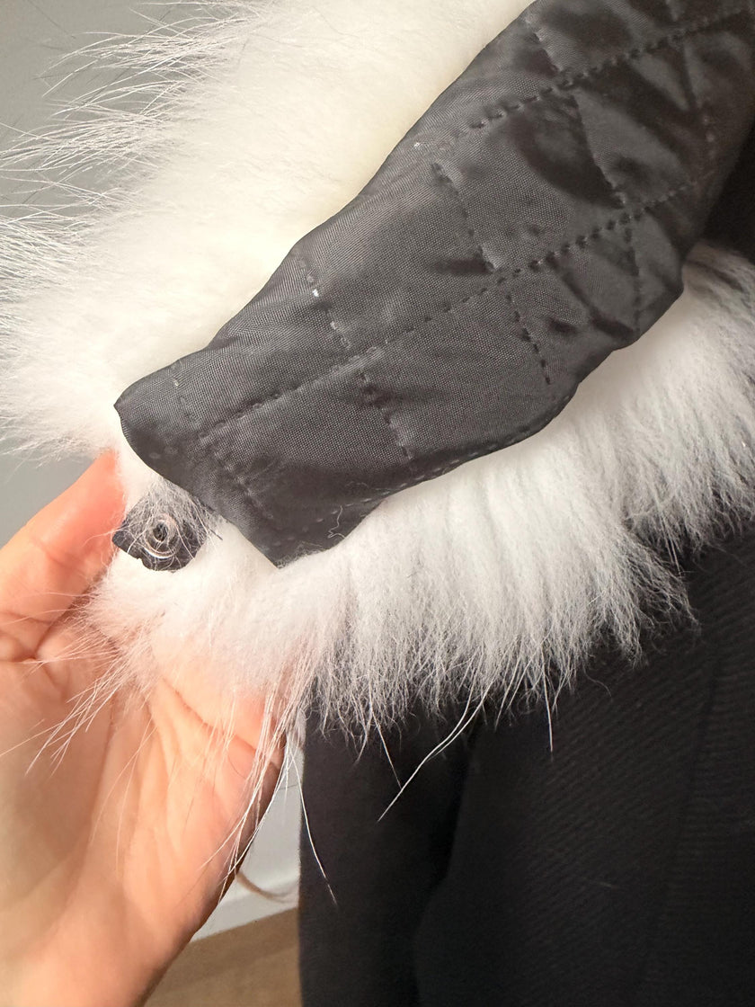 White Raccoon Fur Collar