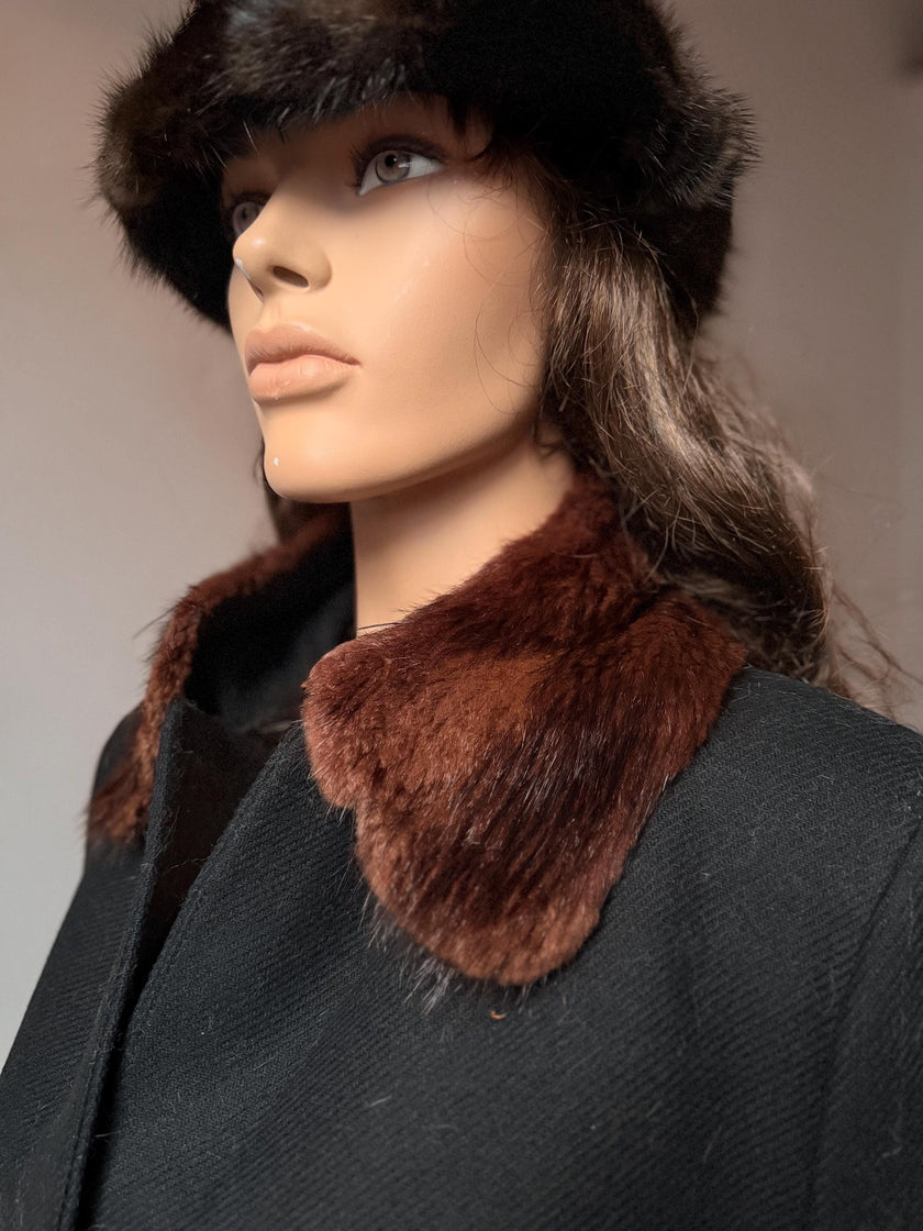 Set Brown Fur Collar & Cuffs