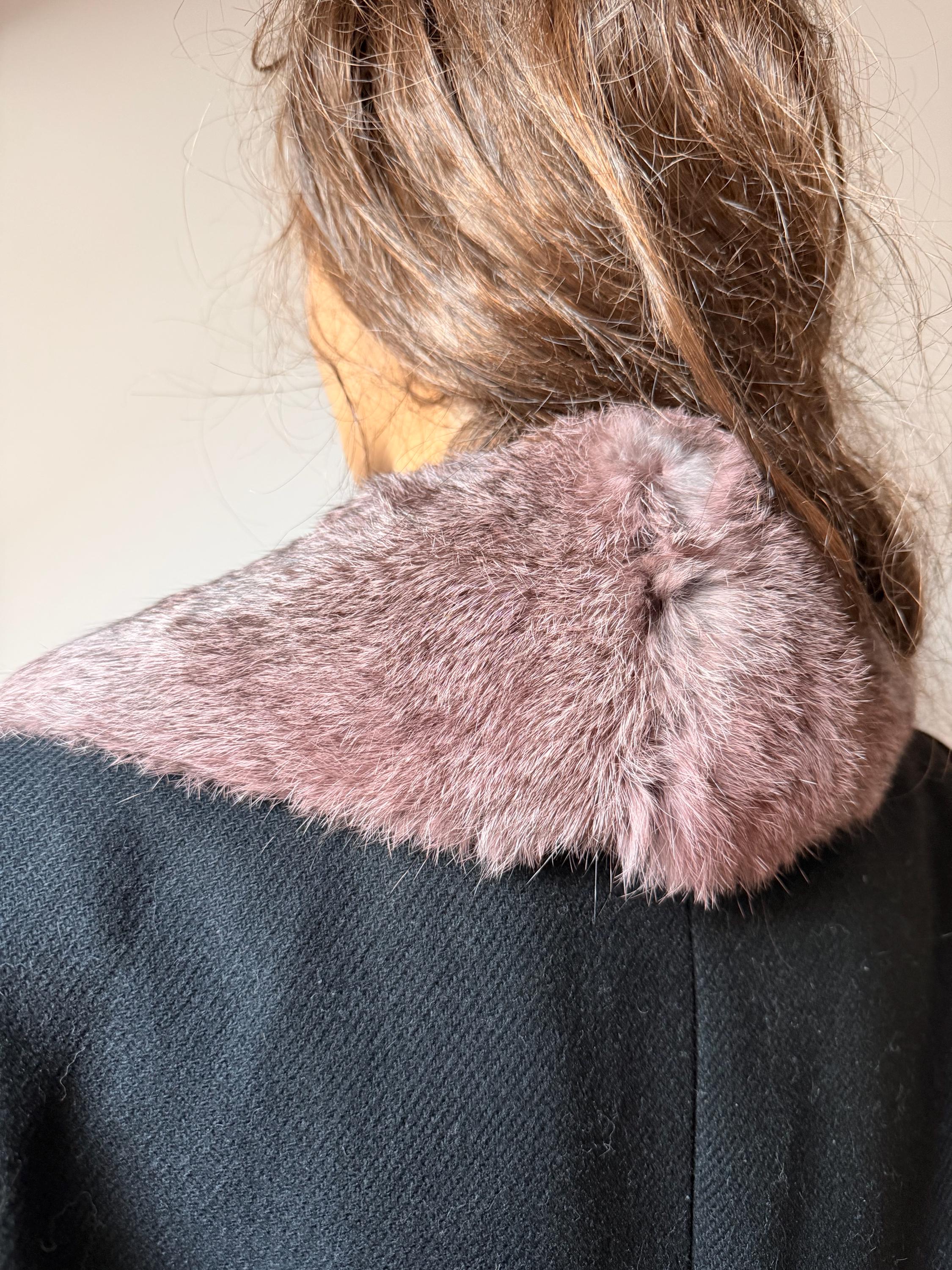 Purple Rabbit Fur Collar