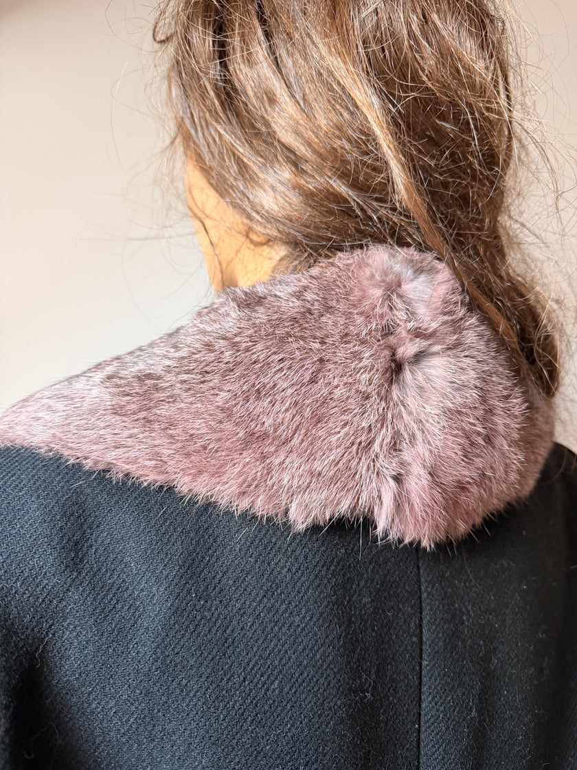 Purple Rabbit Fur Collar