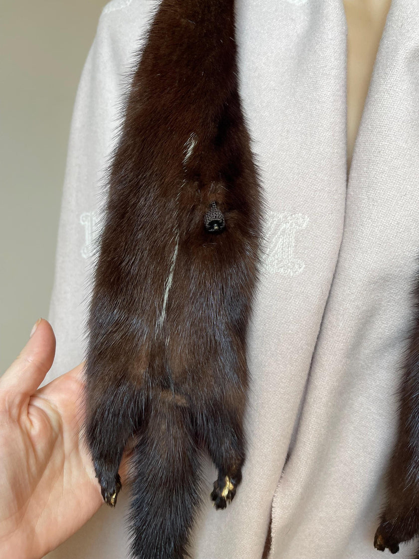 Brown Mink Fur Stole