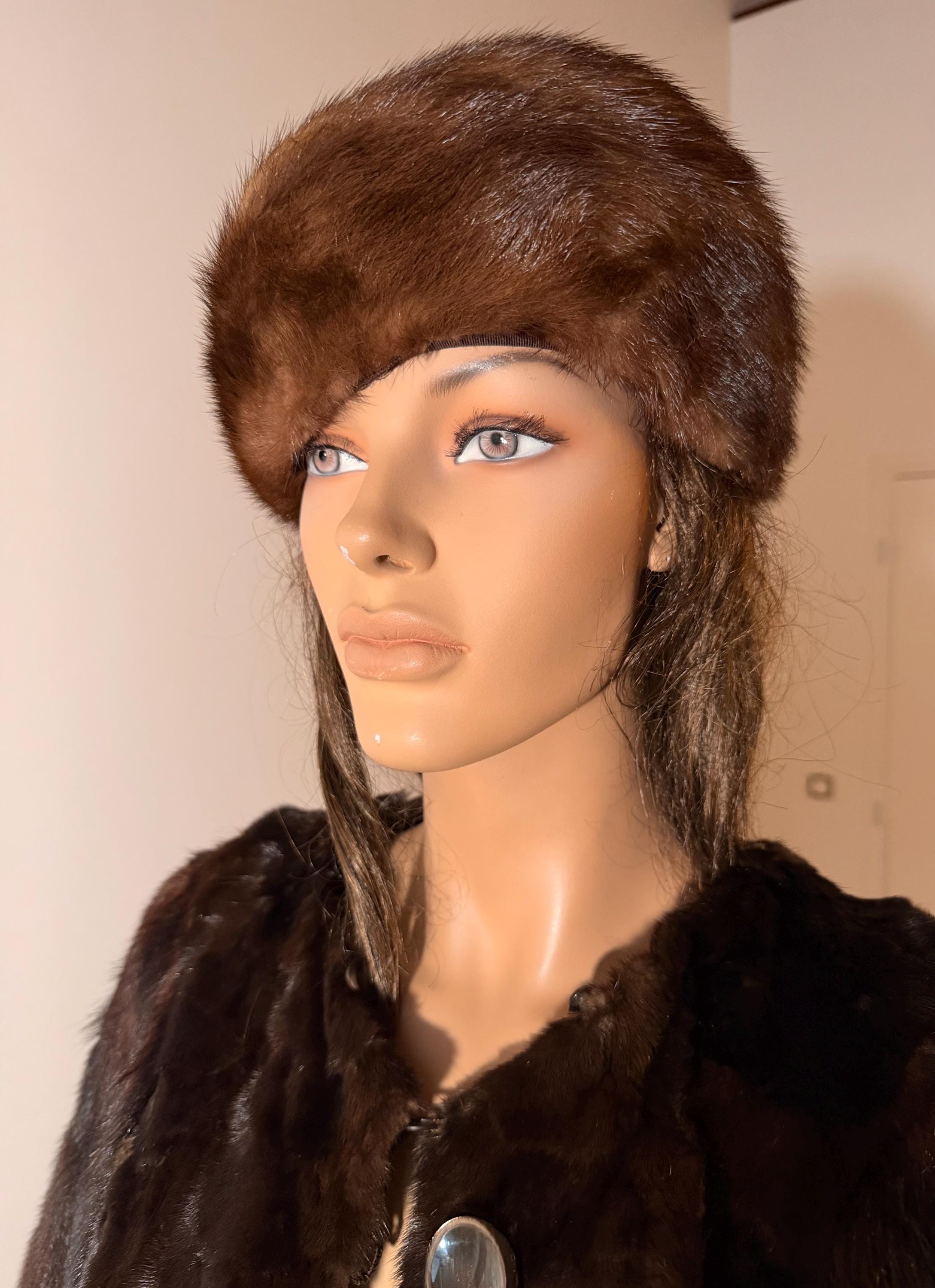 Brown Mink Fur Beret