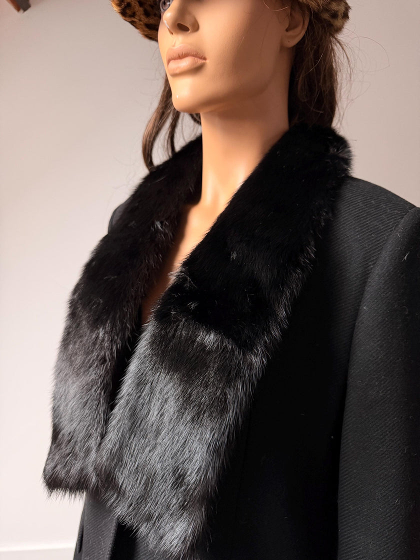 Black Mink Fur Scarf