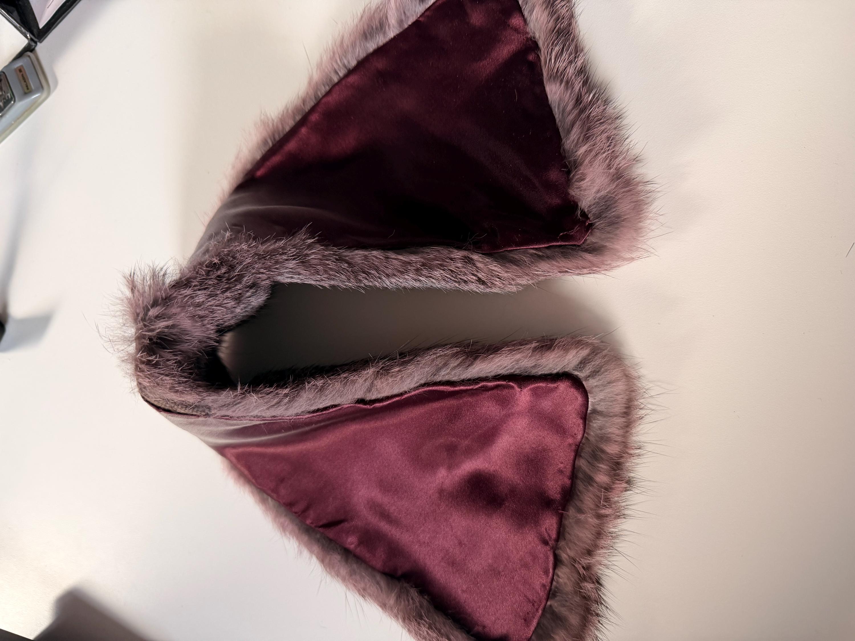 Purple Rabbit Fur Collar