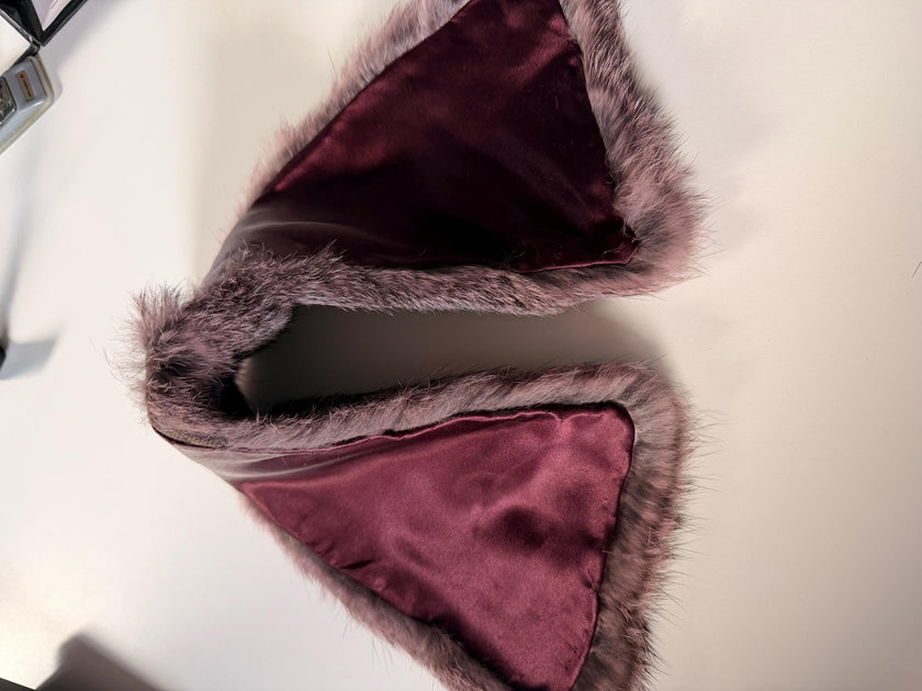 Purple Rabbit Fur Collar