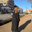 Long Black Lamb Fur Coat - L-XL