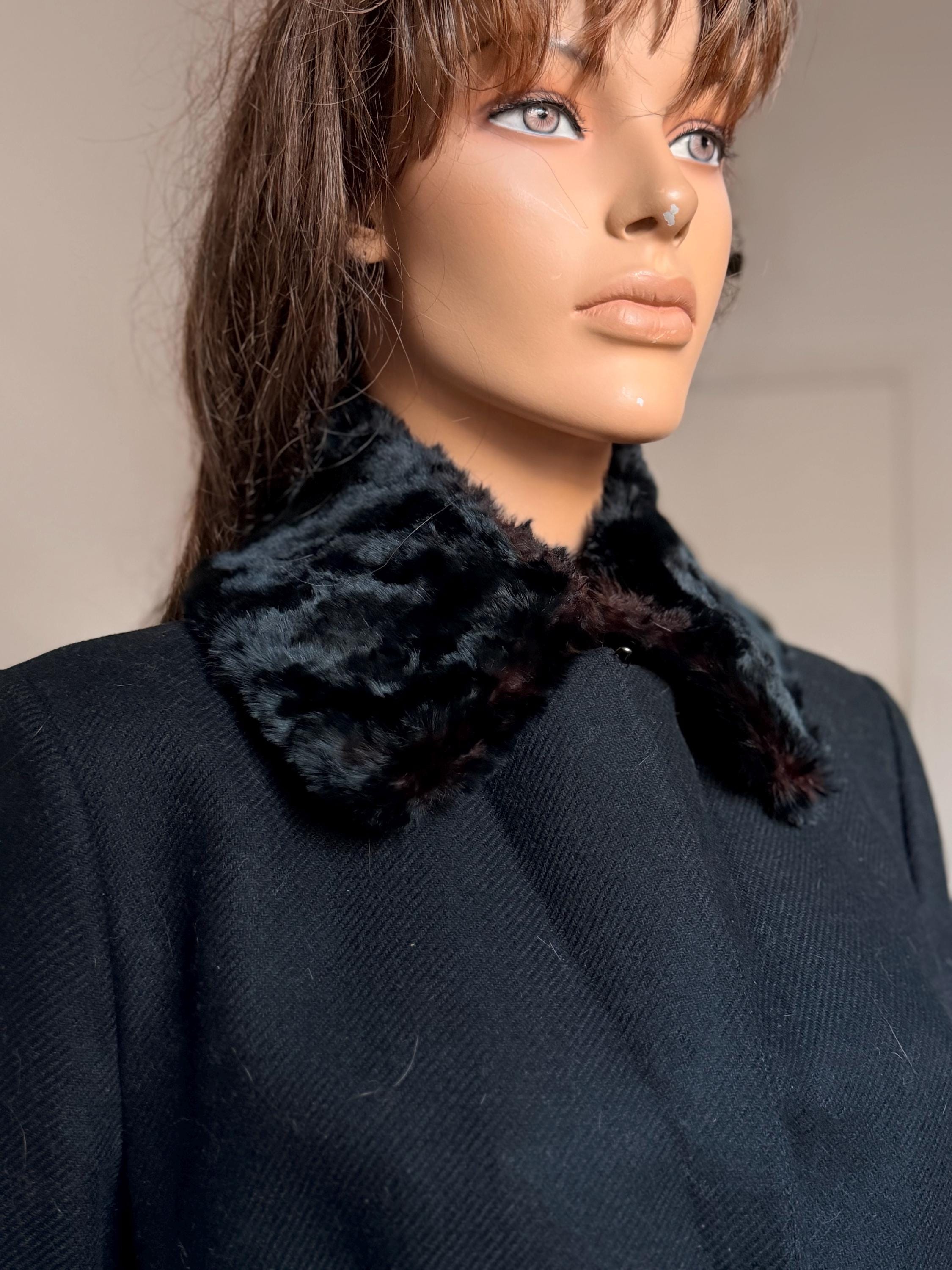 Black Sheepskin Fur Collar