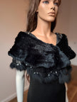 Black Rabbit Fur Stole