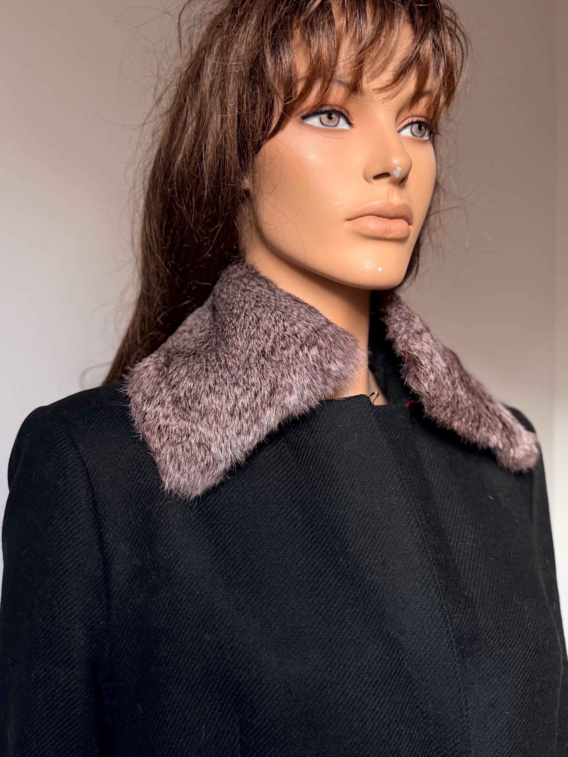 Purple Rabbit Fur Collar