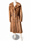 Luxury long vintage pastel mink fur coat made from genuine full mink pelts in France