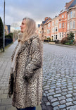 Leopard Print Fur Coat – M–L