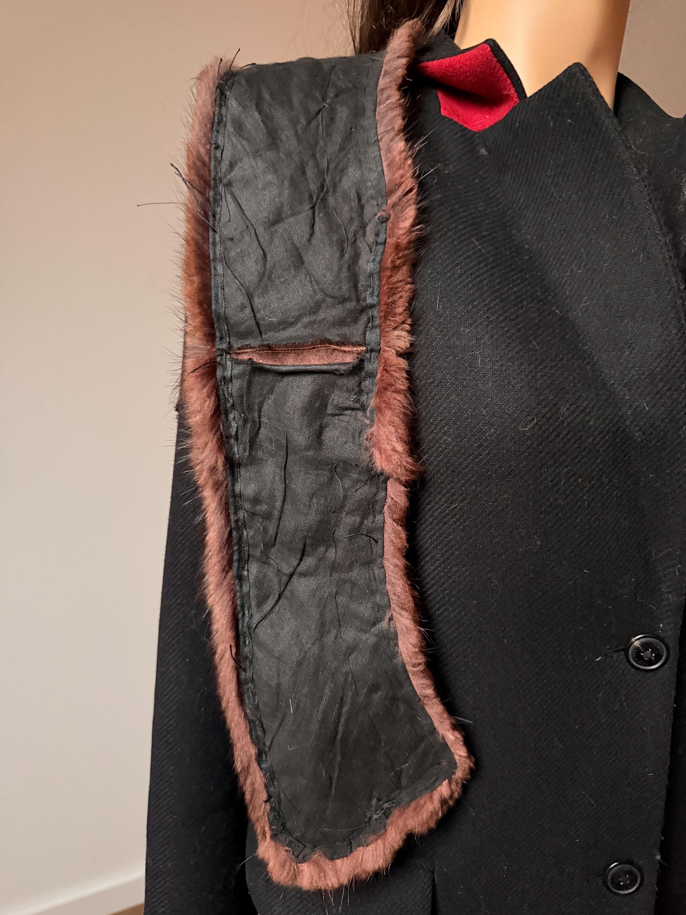 Set Brown Fur Collar & Cuffs