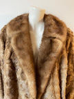 Long Beige Mink Fur Coat - L-XL