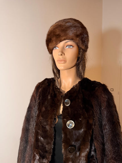 Brown Mink Fur Beret