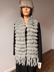 Grey Rabbit Fur Scarf