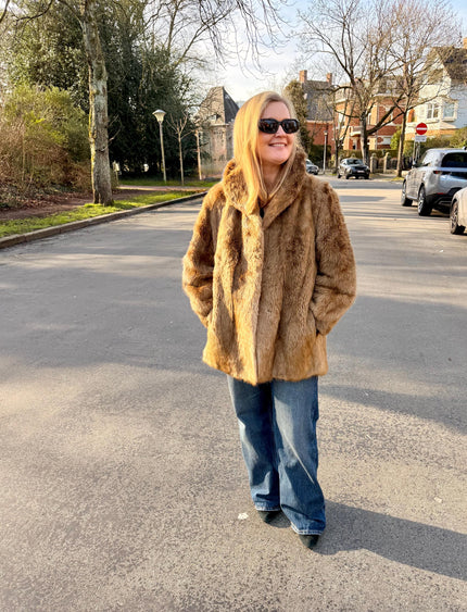 Nutria Fur Bomber Jacket  - L