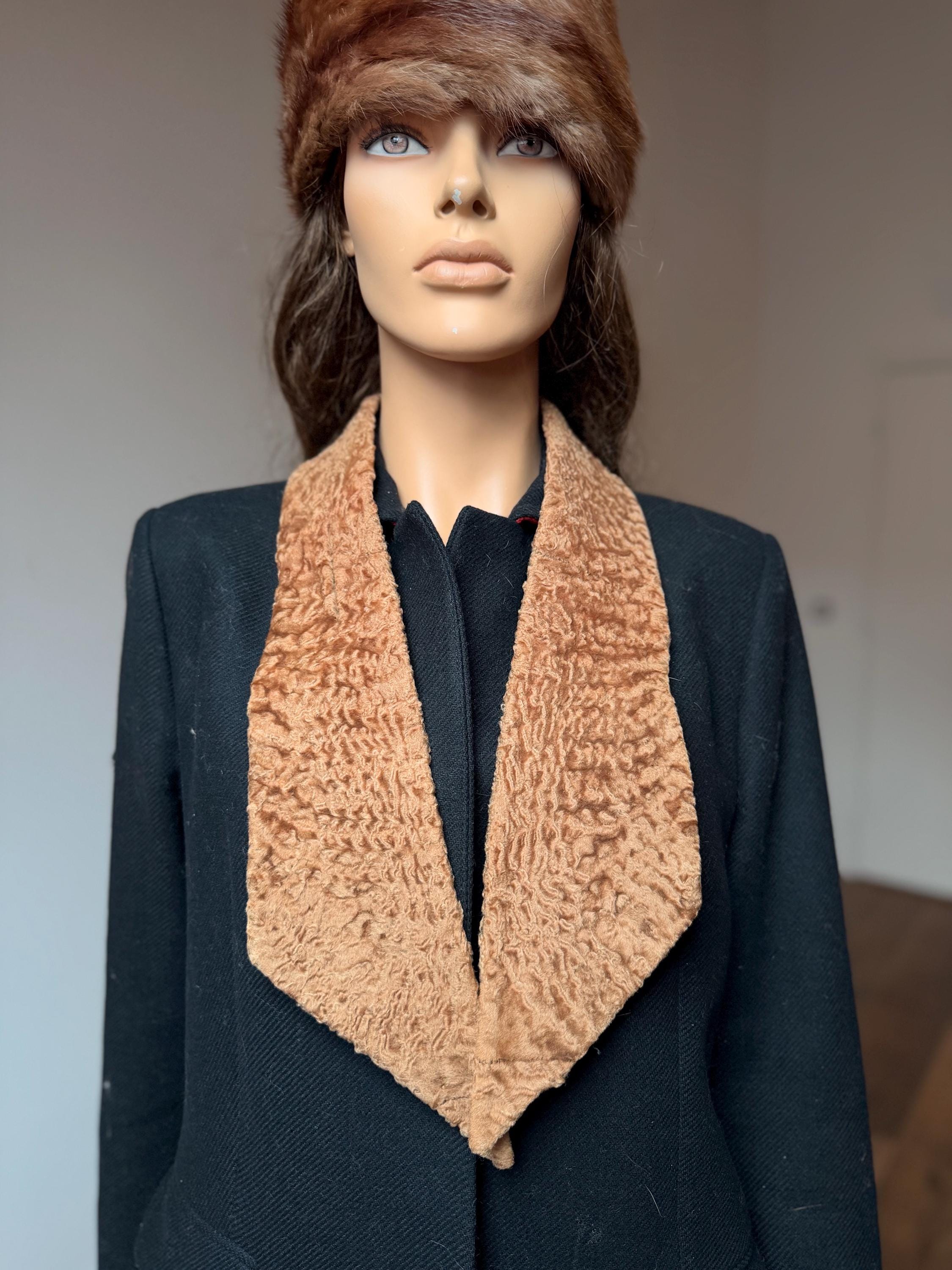 Beige Karakul Fur Scarf