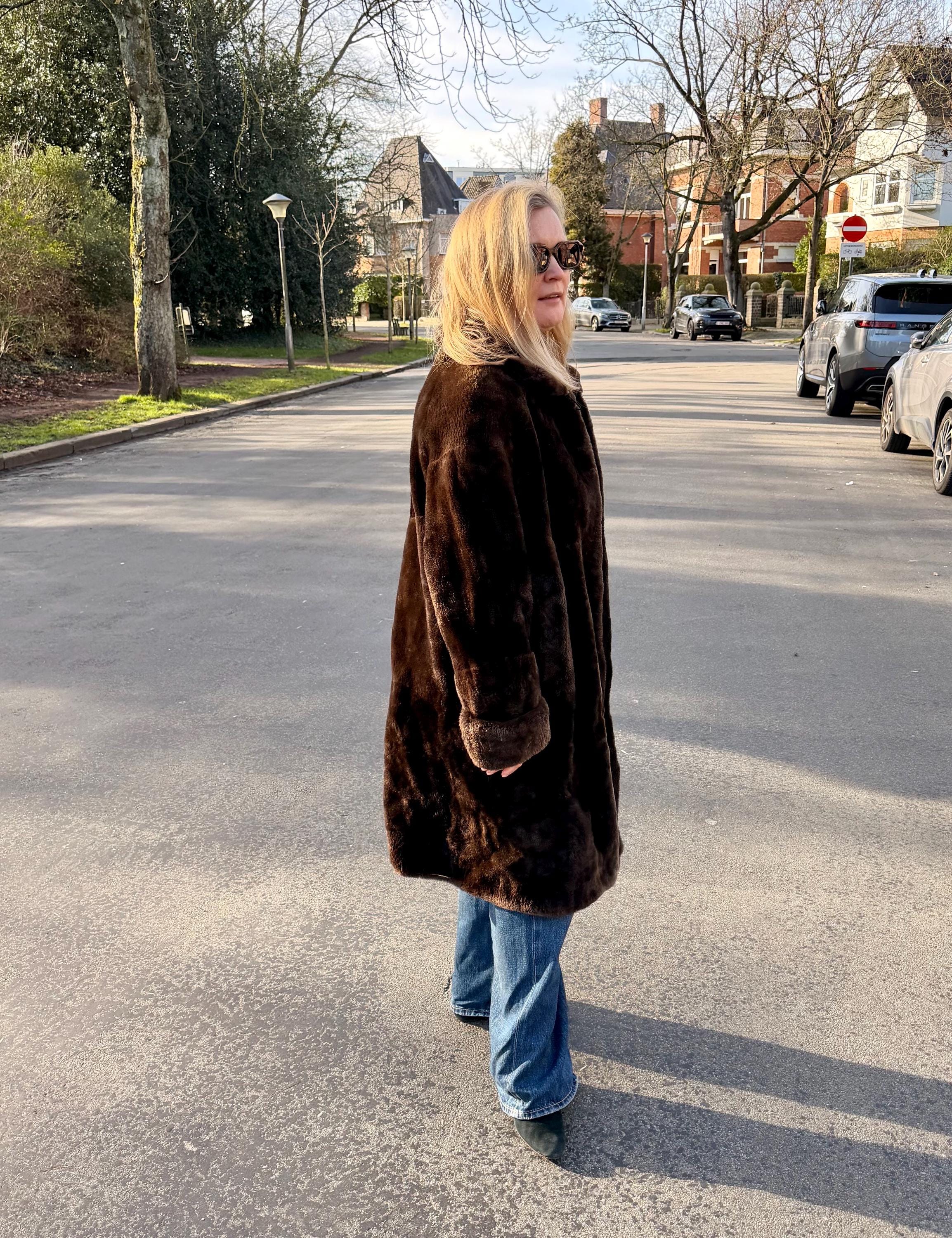 Sheared Beaver Fur Coat  - L-XL