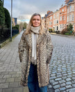 Leopard Print Fur Coat – M–L