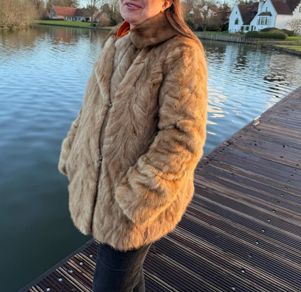 Beige Mink Fur Jacket - M–L