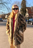 Leopard Print Fur Jacket L-2X