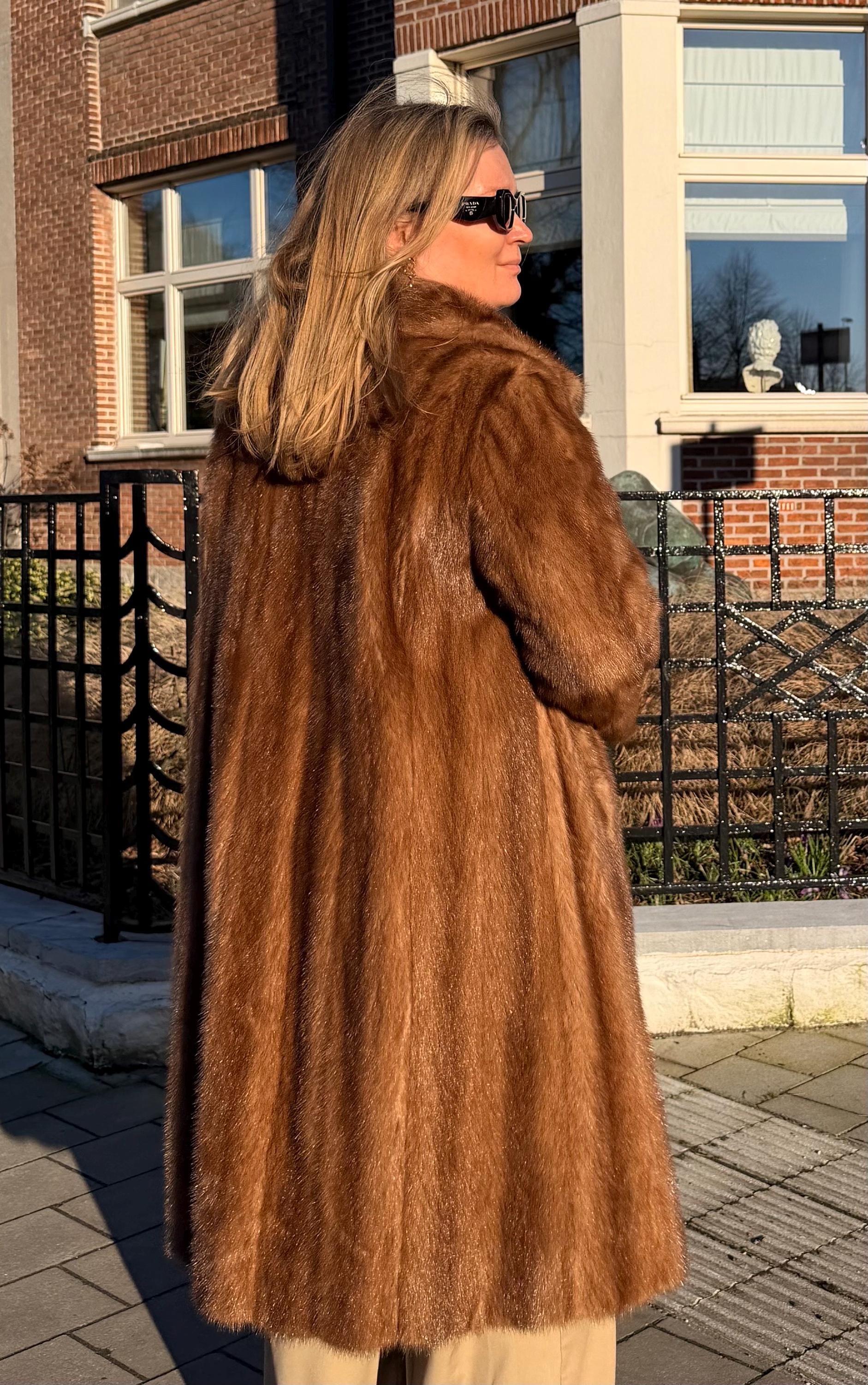 Pastel Mink Fur Coat – S-M