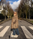 Leopard Print Fur Coat – M–L